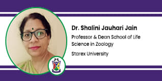 Starex University Professor and Dean of School of Life Science in Zoology: Dr. Shalini Jauhari Jain Interview
